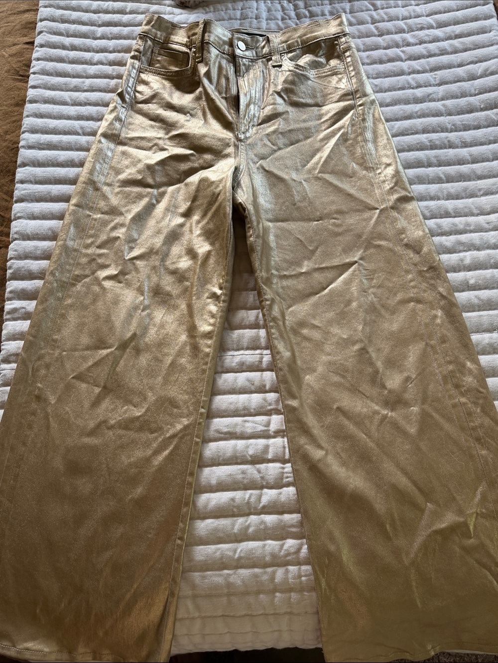 Joe's Jeans Metallic Gold Wide-Leg Women's Jeans